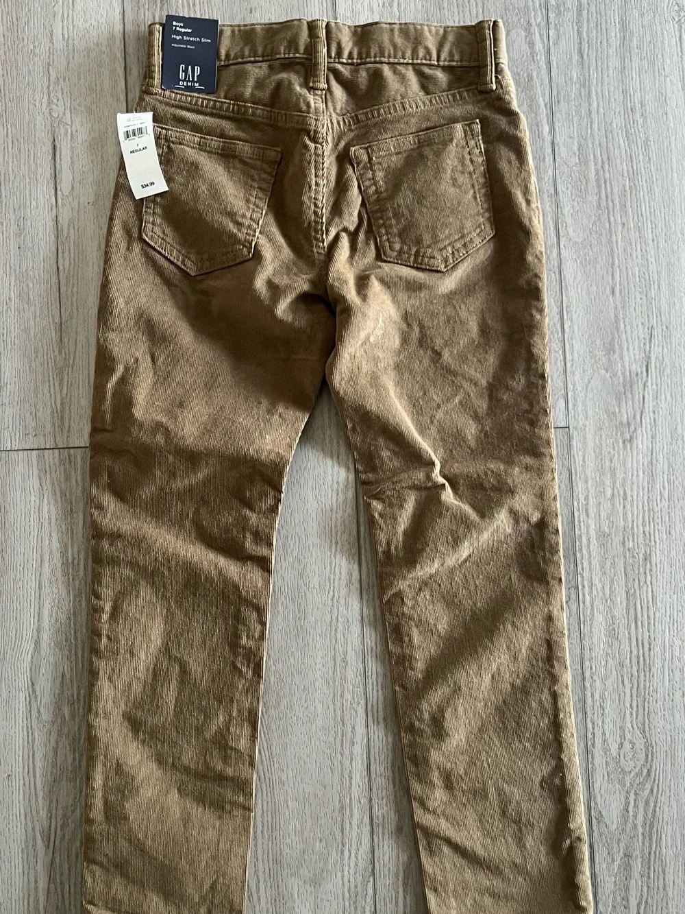 GAP Boys High Stretch Slim Corduroy Pants in Tan